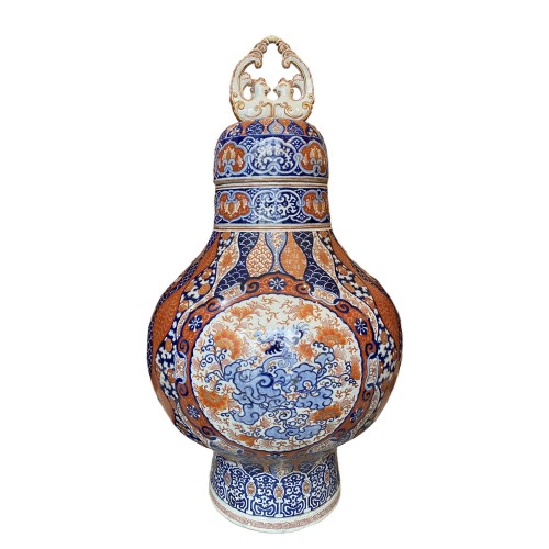 Grand vase en porcelaine de Arita à décor Imari, Japon époque Meiji