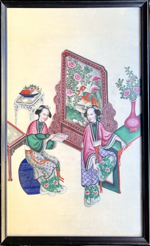 Asian Works of Art  - China, Suite of 10 paintings on Tetrapanax,  Sunqua workshop, Canton, circa
