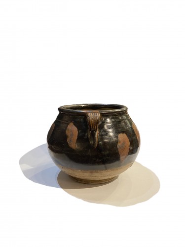 Pot à deux anses à glaçure noire roussâtre, Chine dynastie Song-Jin du Nord, 12/13e - Arts d