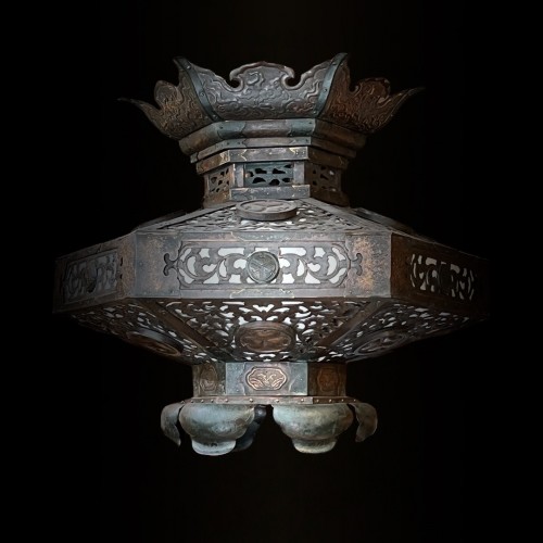 Large Japanese lantern with Tokugawa Kamon, Edo period - 