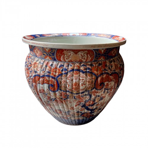 Japon, Grand cache pot en porcelaine Imari, épique Meiji 19e siècle