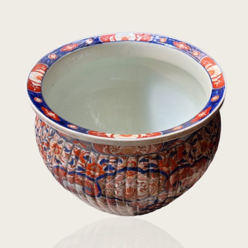 Japon, Grand cache pot en porcelaine Imari, épique Meiji 19e siècle - Arts d