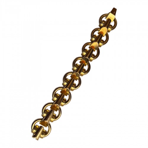 Yellow gold tank bracelet 73 grs 18K, France circa 1950