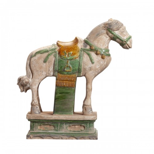 Cheval mingqi en poterie polychrome de la dynastie Ming,