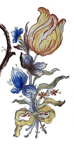 A Dutch Delft Polychrome five-piece vase garniture decorated with Dutch tul - Porcelain & Faience Style 