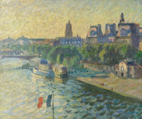 Raoul Dufy (1877-1953) - Vue des quais de Paris devant l'Hôtel de Ville