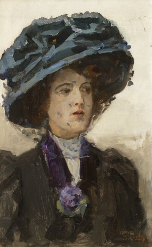 Isaac Israëls (1865-1934) - A lady with blue hat