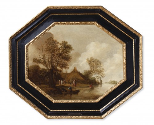 Pieter Jansz Van Asch (1603–1678) - Paire de paysages hollandais - Tableaux et dessins Style 