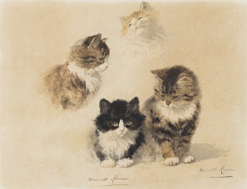 Henriëtte Ronner-Knip (1821-1909) - Quatre petits chatons
