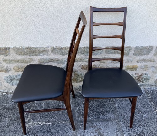 Niels Koefoed. Suite de 4 chaises en palissandre modèle Lis - Sièges Style Années 50-60