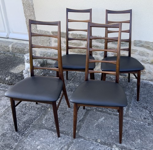 Niels Koefoed. Suite de 4 chaises en palissandre modèle Lis - Années 50-60