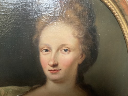 Deux portraits formant paire d’un couple aristocratique, école française du XVIIIe siècle - Louis XV