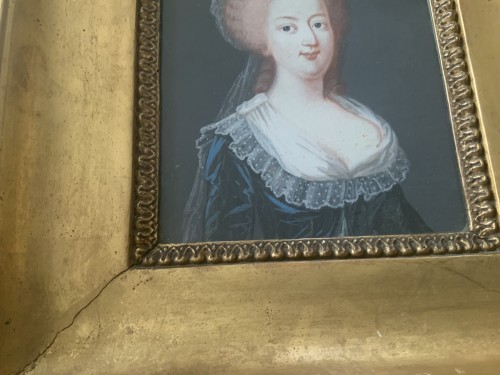 Portraits de Louis XVI et Marie Antoinette, gouaches fin XVIIIe - Louis XVI