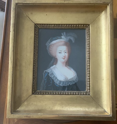 Louis XVI - Portraits de Louis XVI et Marie Antoinette, gouaches fin XVIIIe