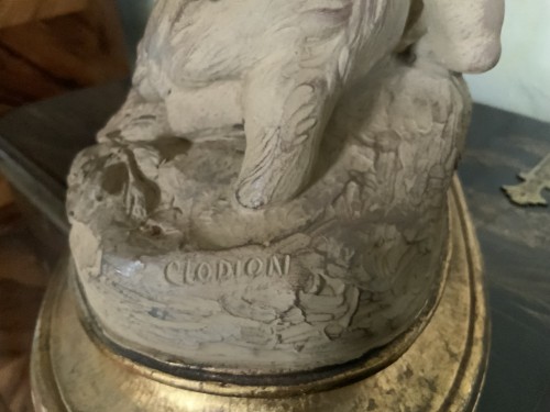 Napoléon III - Terre cuite Bacchus enfant chevauchant un bouc, ( d’après clodion)