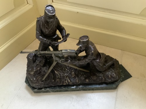 Georges Omerth (1895-1925), Soldats à la mitrailleuse - Sculpture Style Art Déco