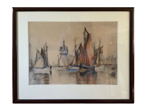 Frank Will (1900-1950) Bateaux de pêche à Concarneau