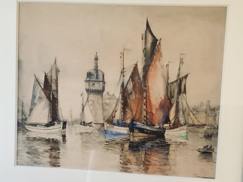 Tableaux et dessins Dessin, Aquarelle & Pastel - Frank Will (1900-1950) Bateaux de pêche à Concarneau