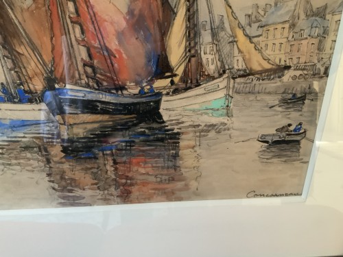 Frank Will (1900-1950) Bateaux de pêche à Concarneau - Danièle Fontaine Antiquaire