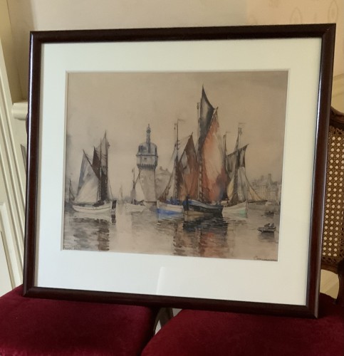 Antiquités - Frank Will (1900-1950) Bateaux de pêche à Concarneau