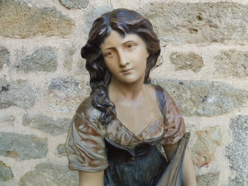 Statue terre cuite "Mignon" signée Joseph Le Guluche (1849-1915) - Sculpture Style 
