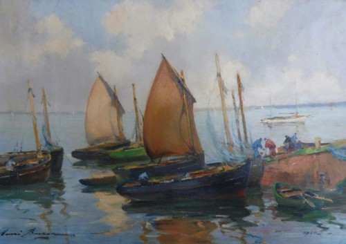 Henry Buron (1880 - 1969) - Sardinniers, près la cale à Concarneau