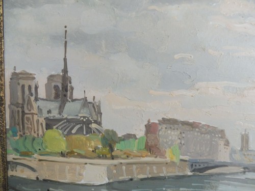 Edmond Ceria (1884-1955)  - Paris, la Seine et Notre Dame  - Tableaux et dessins Style 