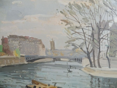 Tableaux et dessins  - Edmond Ceria (1884-1955)  - Paris, la Seine et Notre Dame 