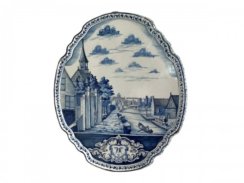 Grande plaque en faïence de Delft, XVIIIe