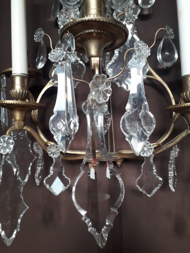 Luminaires Appliques - Paire d’appliques Lyre en cristal de Baccarat