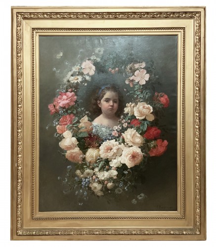 Alexis Kreyder (1839-1912) - Fillette à la guirlande de fleurs, 1871