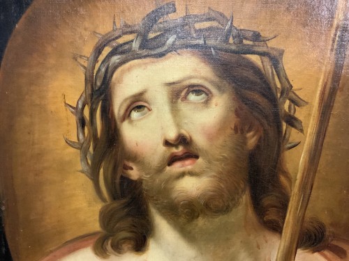 Le Christ aux épines, d’après Guido Reni . École Bolognaise du du XVIIIe siècle - Tableaux et dessins Style 