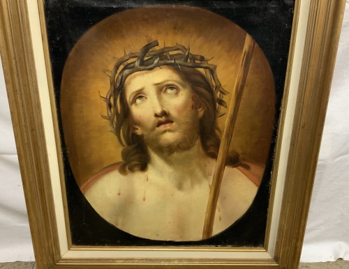 Tableaux et dessins Tableaux XVIIIe siècle - Le Christ aux épines, d’après Guido Reni . École Bolognaise du du XVIIIe siècle