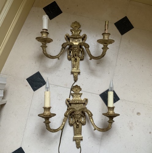 Paire d’appliques d’après un modèle d’André Charles Boulle - Luminaires Style 