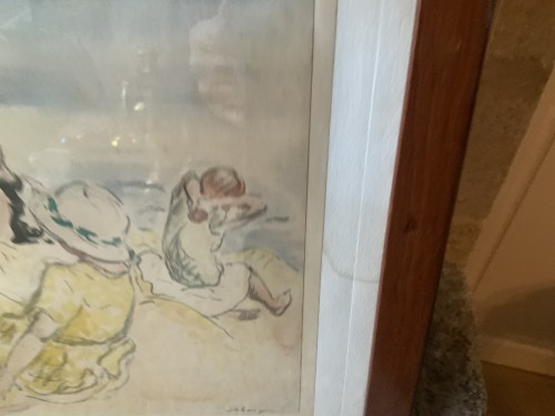 Gravures et livres anciens  - Henri Lebasque (1865-1937)  - Scène de Plage