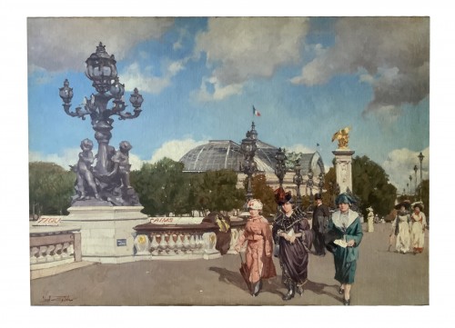 Léon Zeytline (1885- 1962) -  Le Pont Alexandre III et le Grand Palais