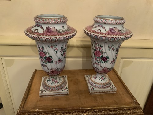 Paire de vases couverts, signés Samson - Céramiques, Porcelaines Style Napoléon III