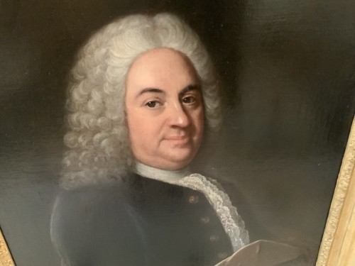 Louis de Fontaine (1723- après 1757) - Portrait d’homme de qualité, signé et daté 1743 - Tableaux et dessins Style Louis XV