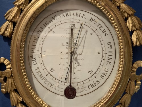 Decorative Objects  - Louis XVI barometer in gilded wood