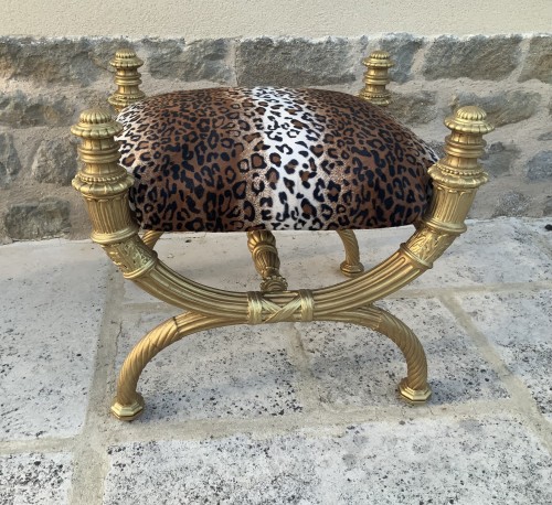 19th century - Gilded wood ceremonial stool