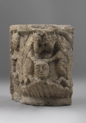 Romanesque capital - Central France, 12th century - Sculpture Style Middle age