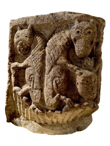 Romanesque capital - Central France, 12th century - 