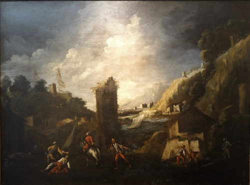 Paysage marin avec ruines - Antonio Travi called Le Sestri (1608 -1665) - Tableaux et dessins Style 