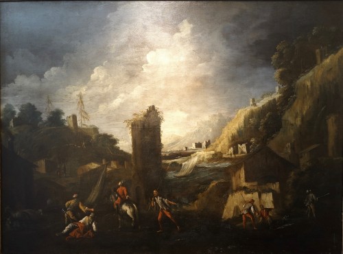 Antonio Travi called Le Sestri (1608 -1665) - Seascape with ruins - Paintings & Drawings Style 