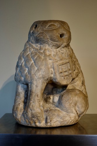 Lion en marbre - Périgord XVIIe siècle - Sculpture Style Renaissance