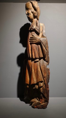 Vierge à l’Enfant - Région mosane, fin du XIIIe siècle - Sculpture Style Moyen Âge