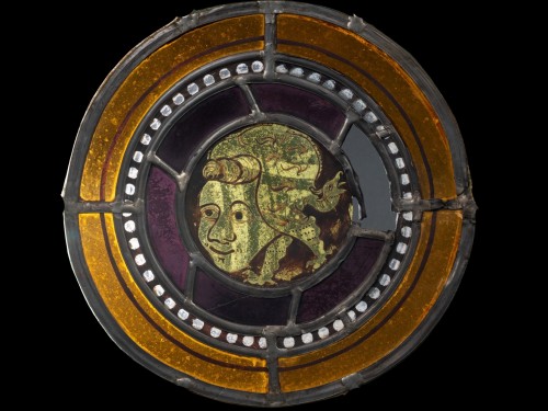 Vitrail médiévale - France XIIIe-XIVe siècle - Verrerie, Cristallerie Style Moyen Âge