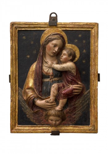 Vierge à l'Enfant relief du XVe siècle, attribué à Domenico di Paris