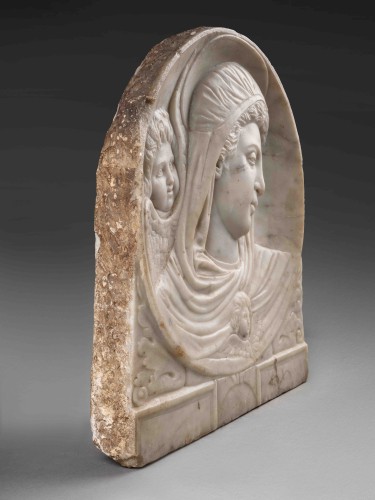 Relief en marbre représentant la Vierge entourée d’un ange, 1470-80 - Dei Bardi Art