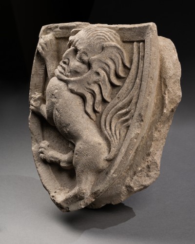 XIe au XVe siècle - Manticore inscrite dans un blason, Allemagne XVIe siècle